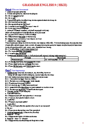 Ngữ pháp Tiếng Anh Lớp 9 - Học kỳ II